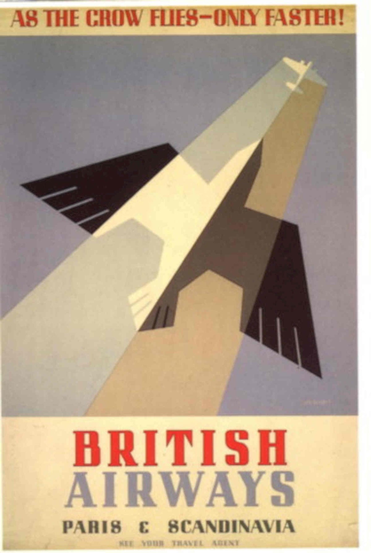Spitfire British Airways 1930s Vintage Retro Advert Poster