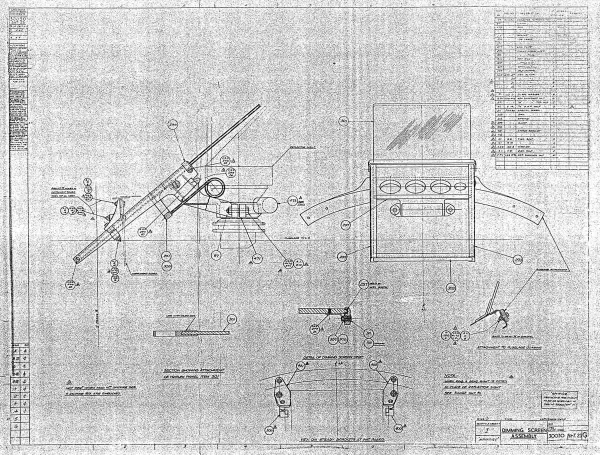 Spitfire MK IX Blueprints 30030 23 G Dimming Screen A4 Photo Print