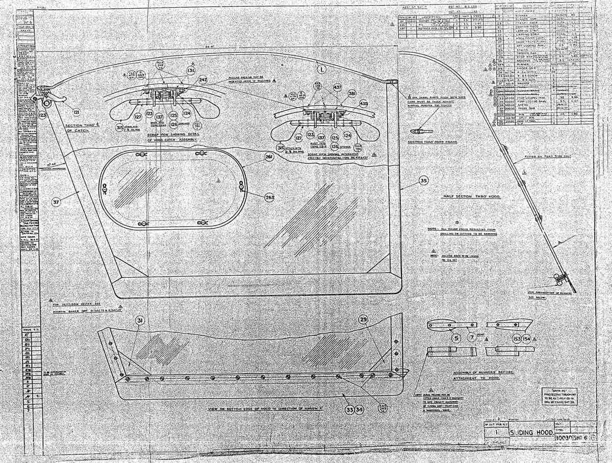 Spitfire MK IX Blueprints 30030 62 G Sliding Hood A4 Photo Print