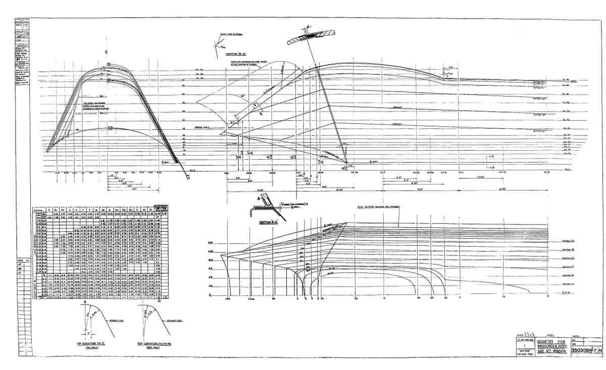 Spitfire MK IX Blueprints 35030 7 H Windscreen Geometry A4 Photo Print