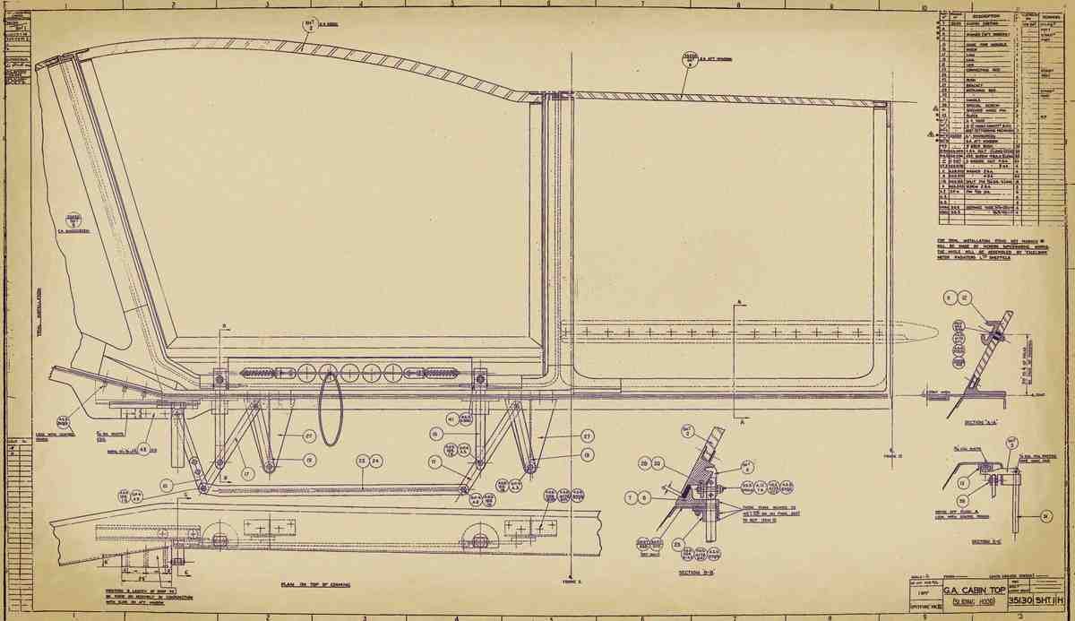 Spitfire MK IX Blueprints 35130 1 H Mk VII Canopy A4 Photo Print