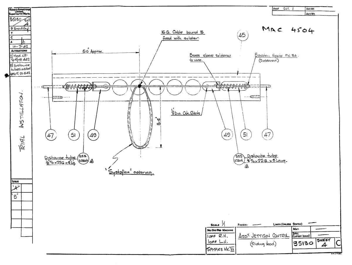 Spitfire MK IX Blueprints 35130 4 C A4 Photo Print