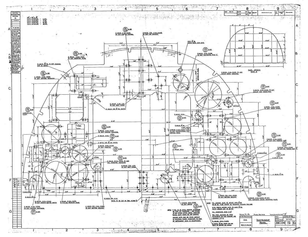 Spitfire MK IX Blueprints 39034 19 G A4 Photo Print