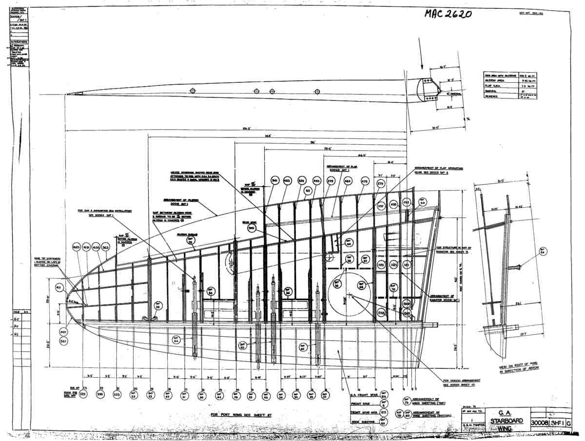 Spitfire Mk I Bau Blueprints 30008 1 G A4 Photo Print