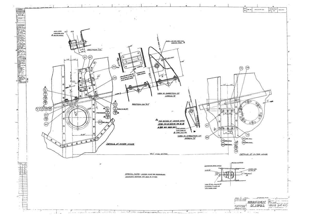 Spitfire Mk I Bau Blueprints 30012 16 G A4 Photo Print
