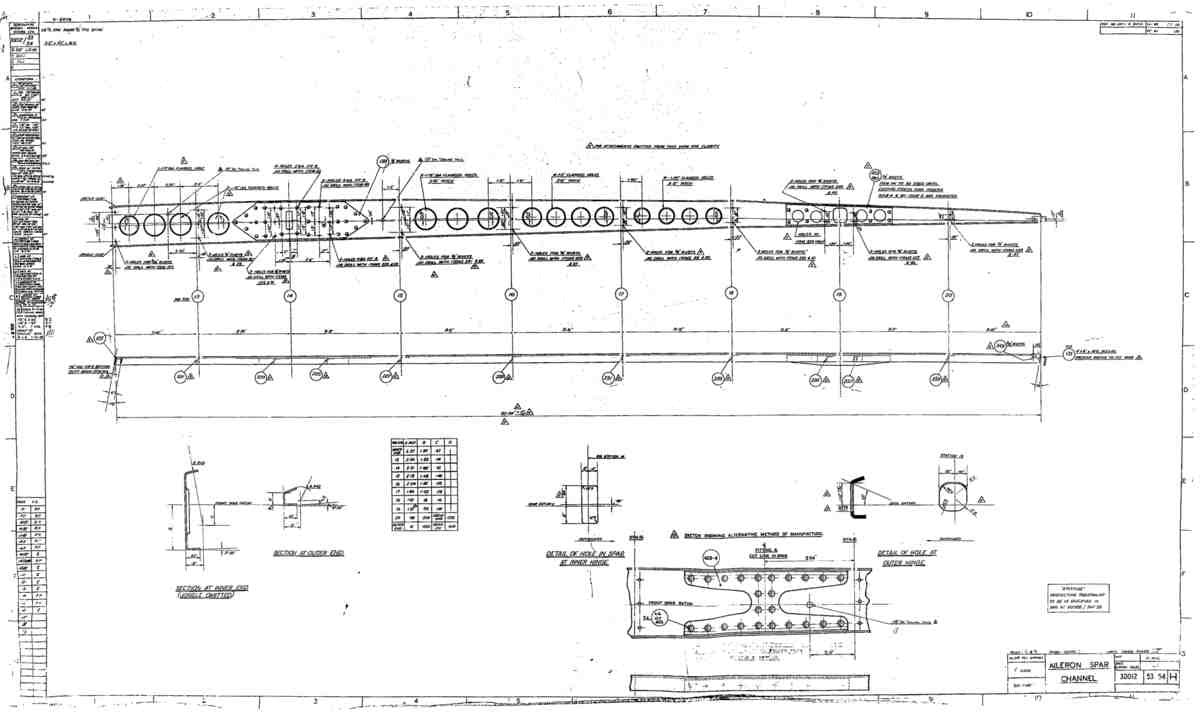 Spitfire Mk I Bau Blueprints 30012 53 54 H A4 Photo Print