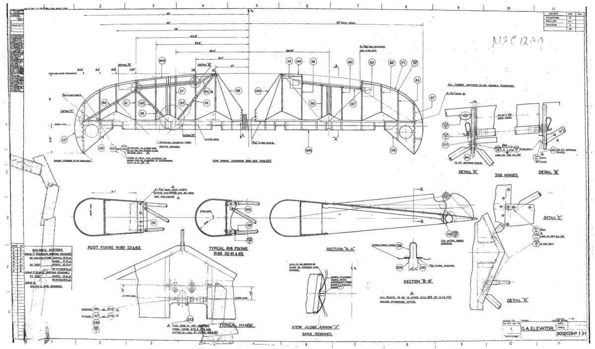 Spitfire Mk I Bau Blueprints 30020 1 H A4 Photo Print