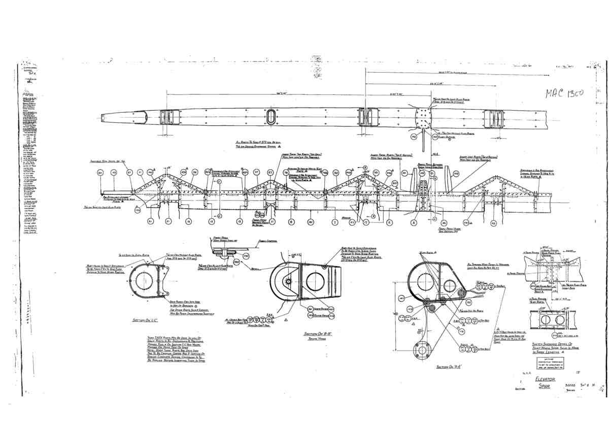 Spitfire Mk I Bau Blueprints 30020 5 H A4 Photo Print