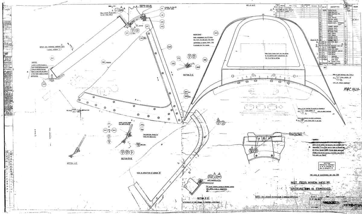 Spitfire Mk I Bau Blueprints 30030 33 H A4 Photo Print