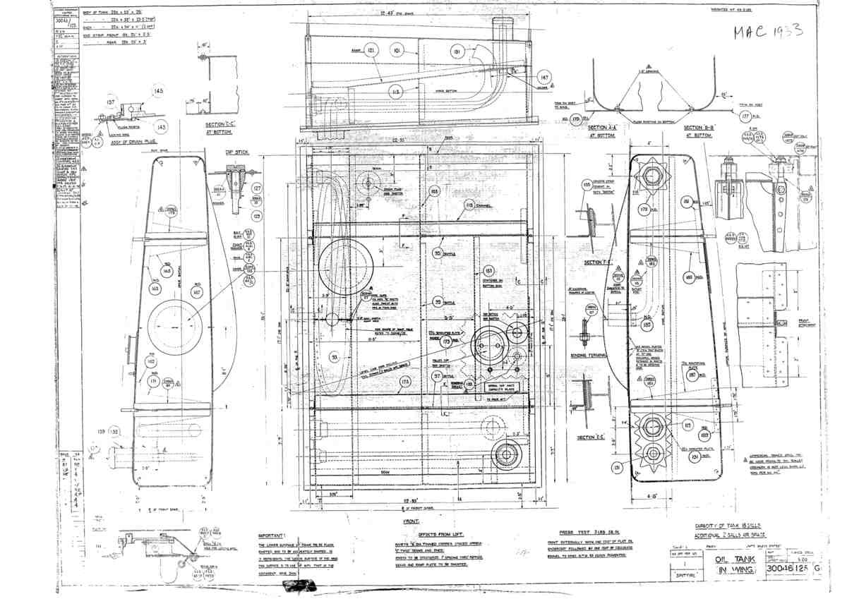 Spitfire Mk I Bau Blueprints 30046 123 G A4 Photo Print
