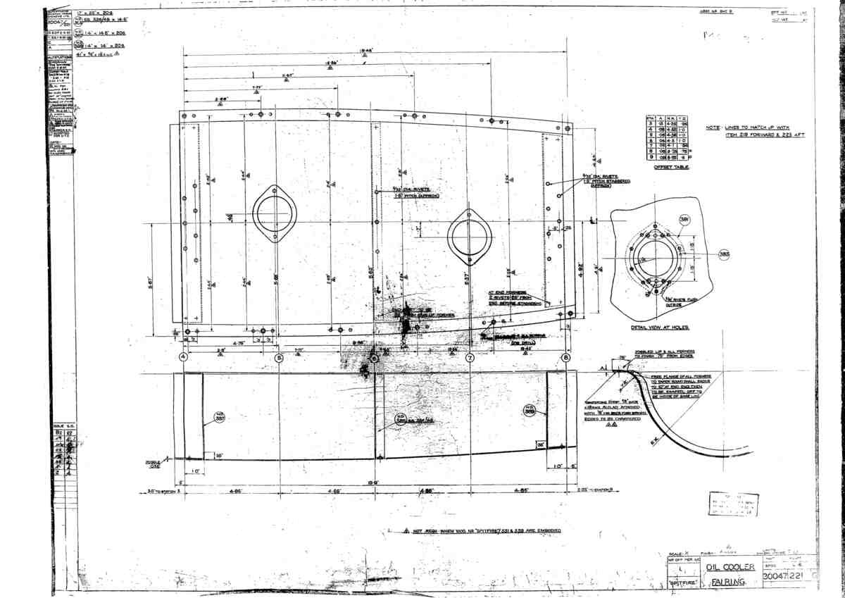 Spitfire Mk I Bau Blueprints 30047 221 G A4 Photo Print