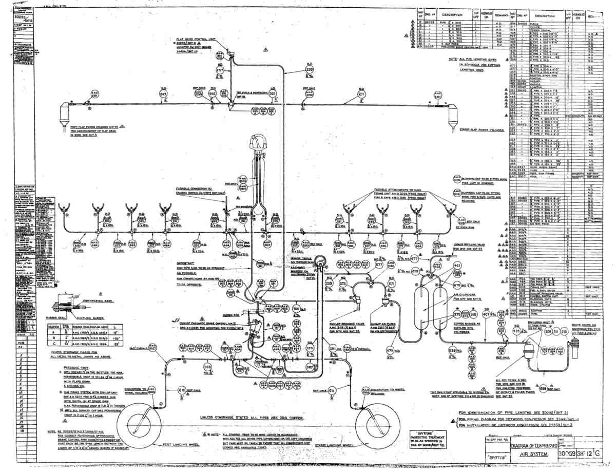 Spitfire Mk I Bau Blueprints 30059 12 G A4 Photo Print