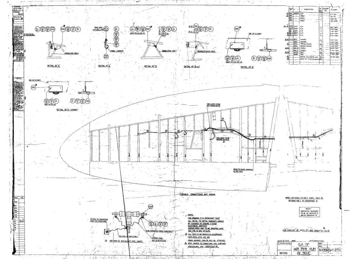 Spitfire Mk I Bau Blueprints 30059 27 G A4 Photo Print