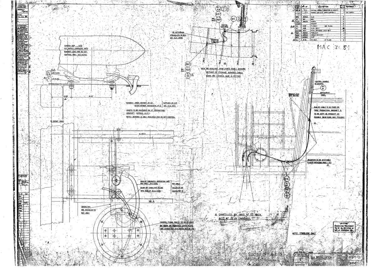 Spitfire Mk I Bau Blueprints Obscured 02 A4 Photo Print