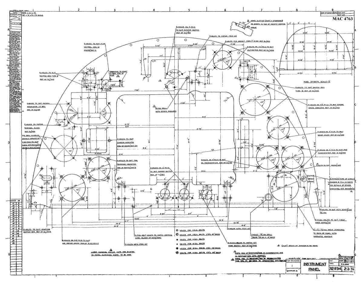 Spitfire Mk II Type 329 Blueprints 32934 23  Instrument Panel A4 Photo Print
