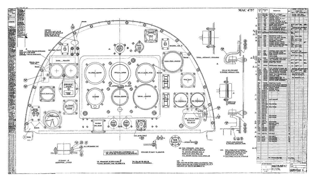Spitfire Mk II Type 329 Blueprints 32934 3  Instrument Board A4 Photo Print