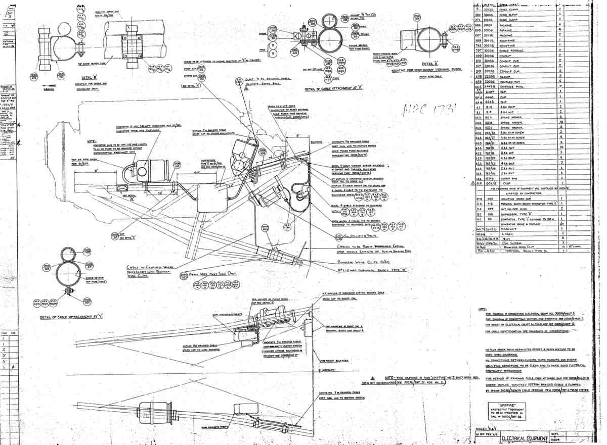 Spitfire Mk II Type 329 Blueprints 32936 3  Electrical Equipment on Engine A4 Photo Print