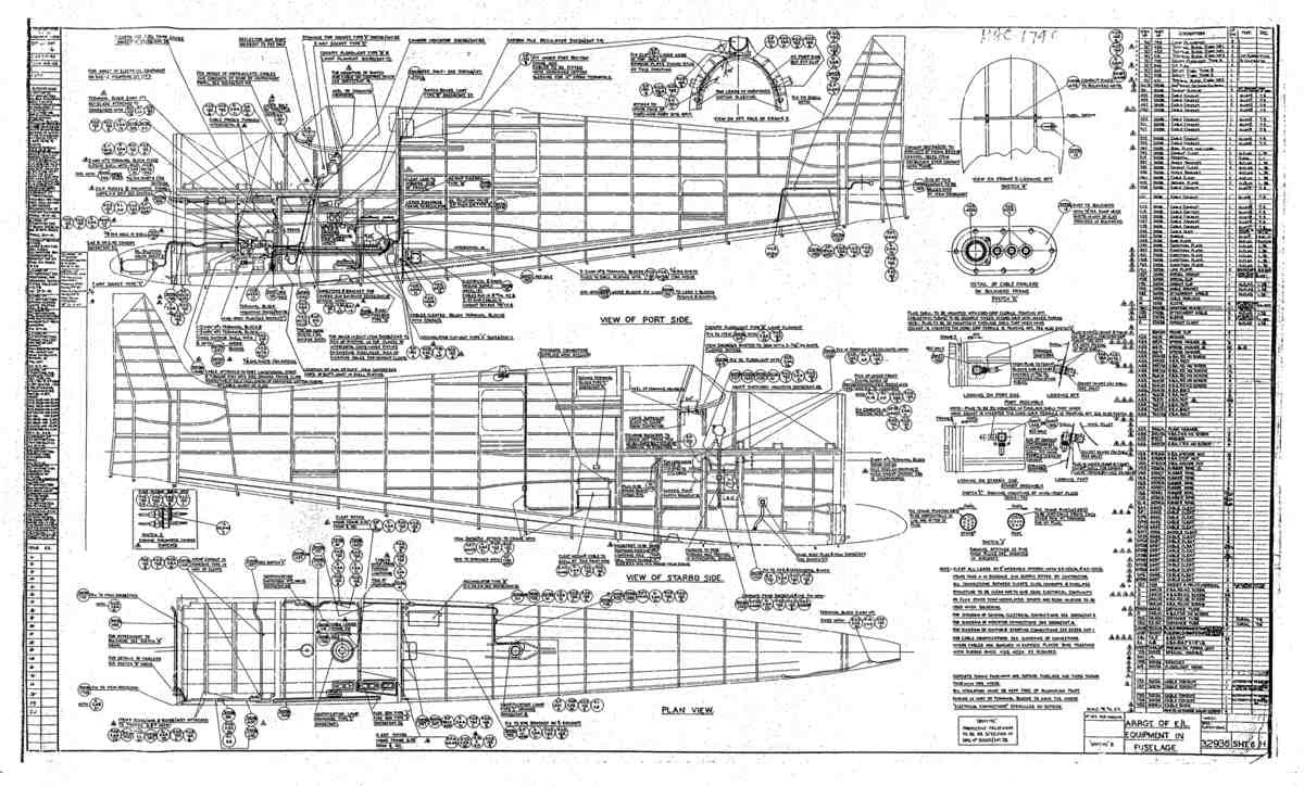 Spitfire Mk II Type 329 Blueprints 32936 6 H Arrangement of Electrical Equipment in Fuselage A4 Photo Print
