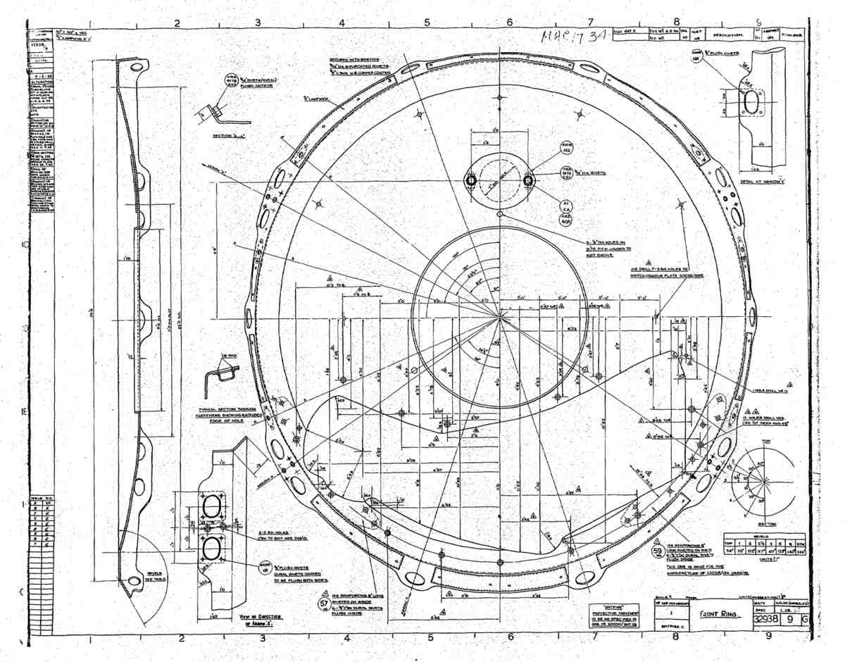 Spitfire Mk II Type 329 Blueprints 32938 9 G Front Ring A4 Photo Print