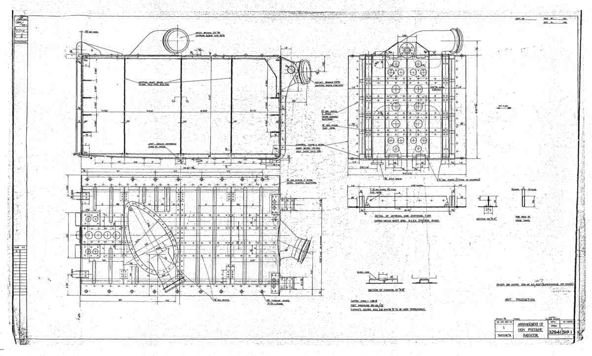 Spitfire Mk II Type 329 Blueprints 32941 1 H Arrangement of High Pressure Radiator A4 Photo Print