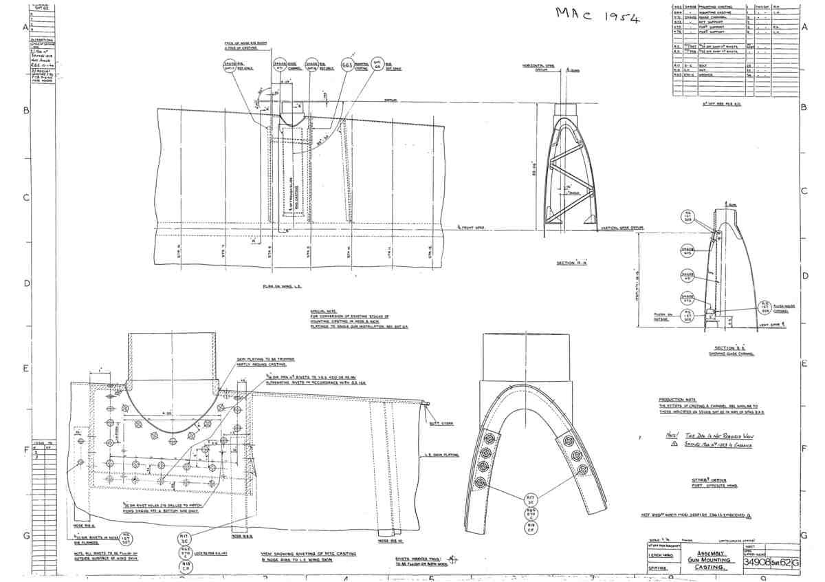 Spitfire Mk V Bau Blueprints 34908 SHT 62 G A4 Photo Print
