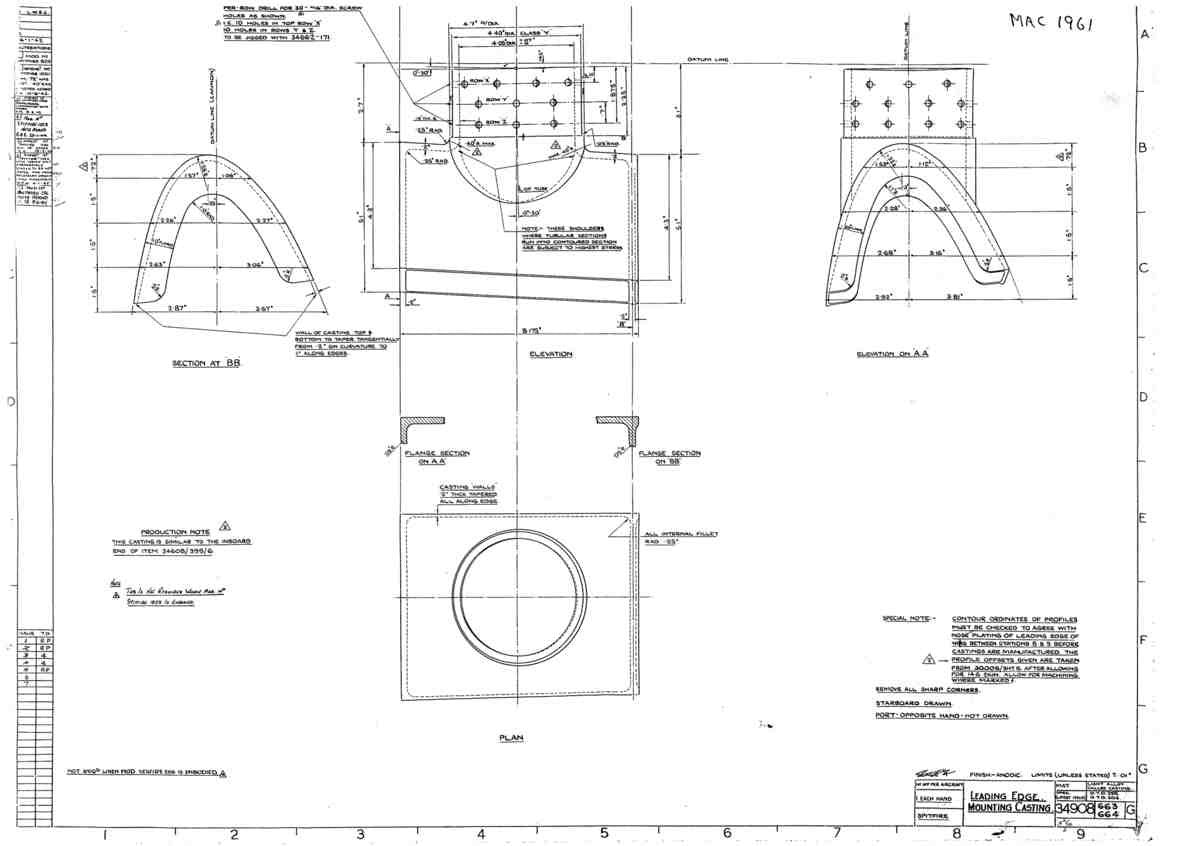 Spitfire Mk V Bau Blueprints 34908 SHT 663 664 G A4 Photo Print