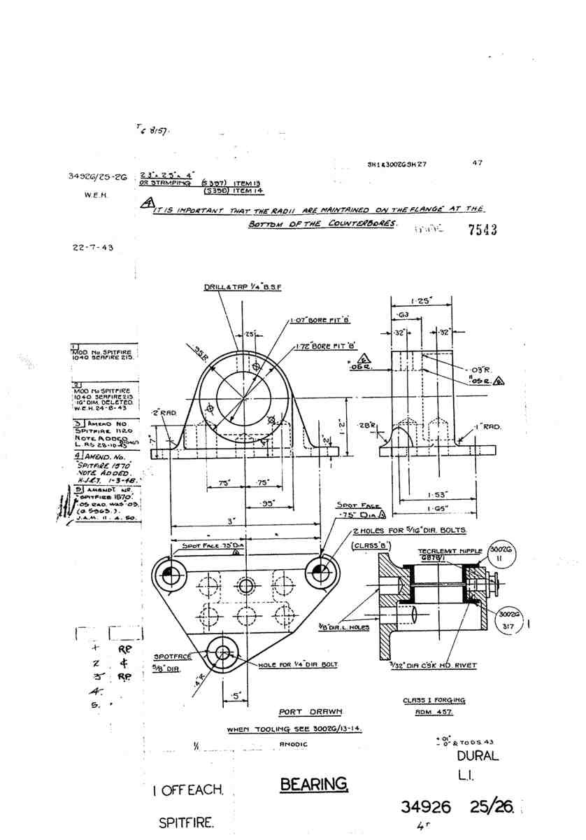 Spitfire Mk V Bau Blueprints 34926 SHT 25 26 A4 Photo Print