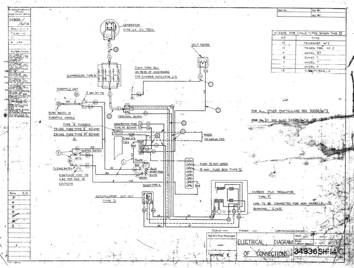 Spitfire Mk V Bau Blueprints 34936 SHT 14 G A4 Photo Print
