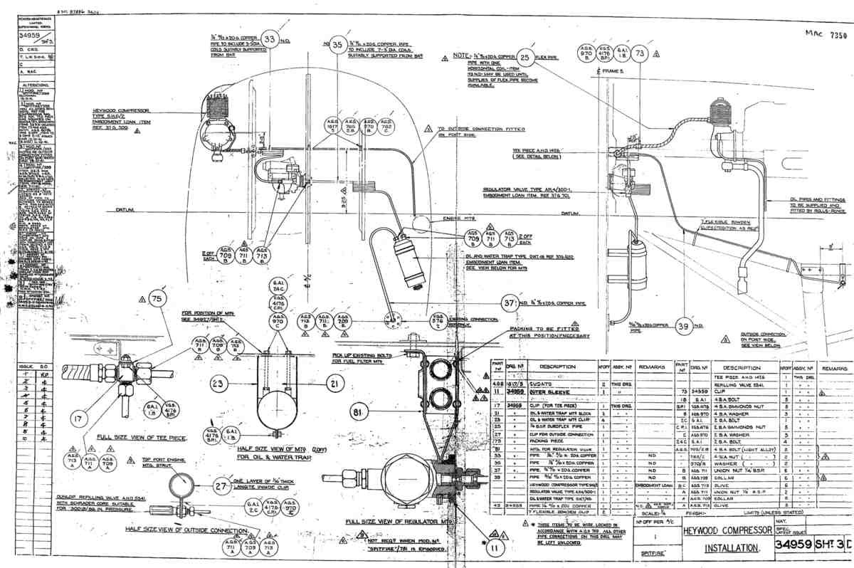 Spitfire Mk V Bau Blueprints 34959 SHT 3 D A4 Photo Print
