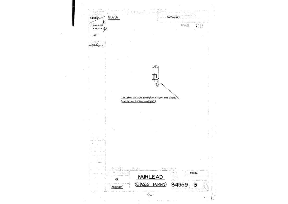Spitfire Mk V Bau Blueprints 34959 SHT 3 A4 Photo Print