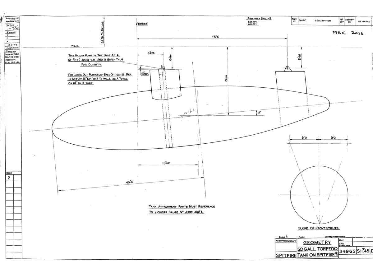 Spitfire Mk V Bau Blueprints 34965 SHT 45 D A4 Photo Print