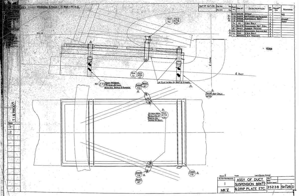 Spitfire Mk V Bau Blueprints 35238 SHT 28 D A4 Photo Print