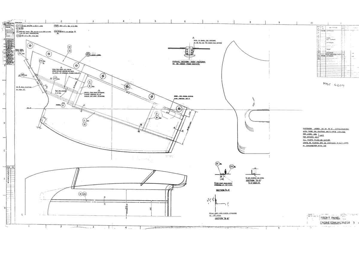 Spitfire Mk V Bau Blueprints 35238 SHT 3 A4 Photo Print