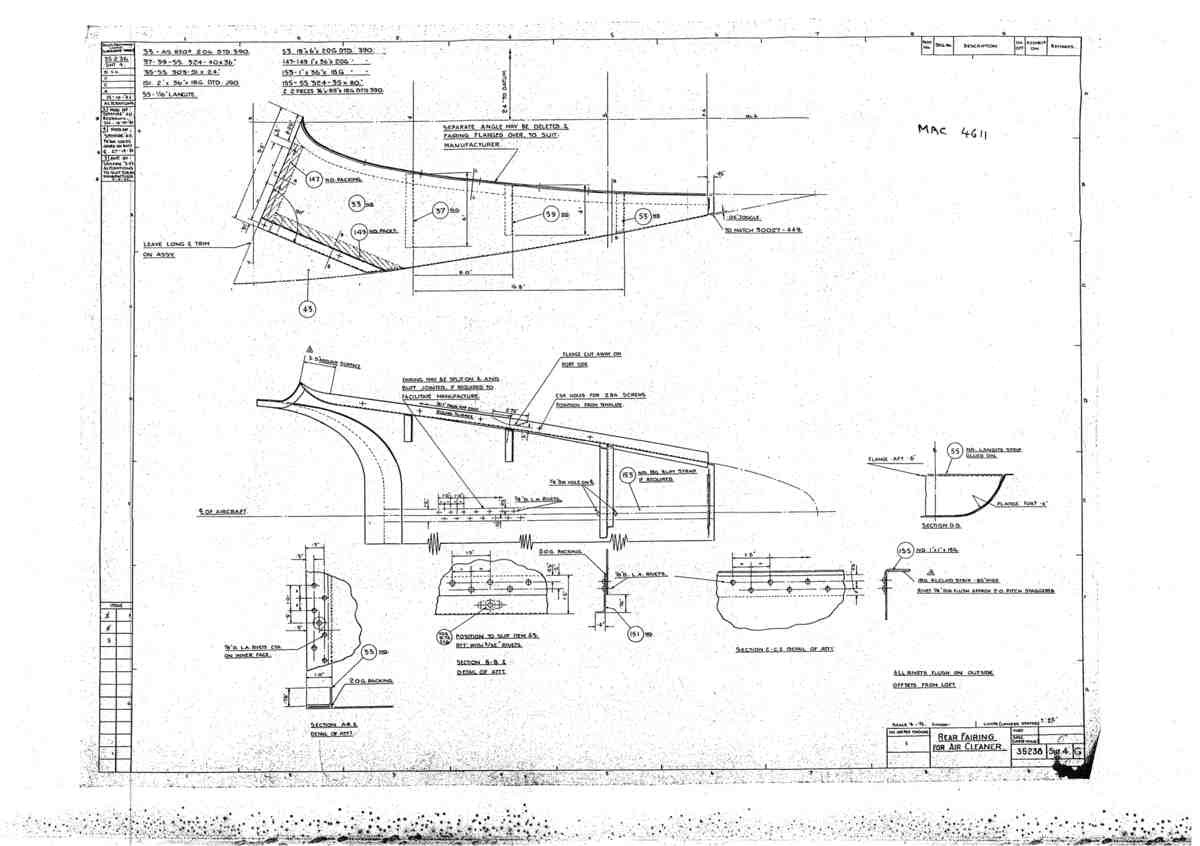 Spitfire Mk V Bau Blueprints 35238 SHT 4 G A4 Photo Print