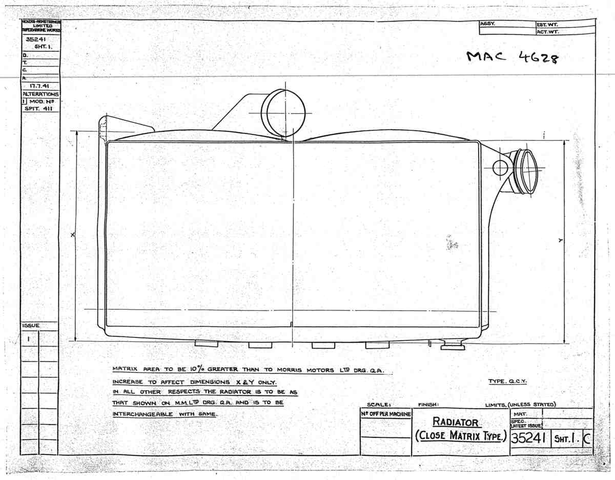 Spitfire Mk V Bau Blueprints 35241 SHT 1 C A4 Photo Print