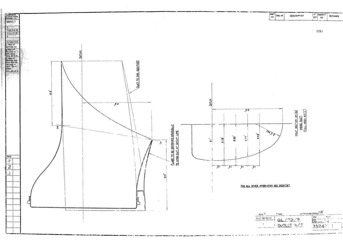Spitfire Mk V Bau Blueprints 35247 SHT 1 D A4 Photo Print