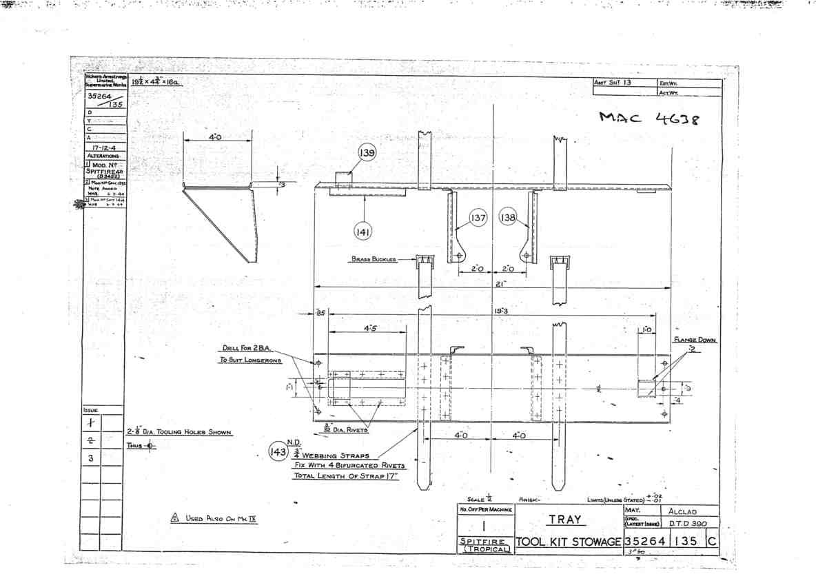 Spitfire Mk V Bau Blueprints 35264 SHT 135 C A4 Photo Print