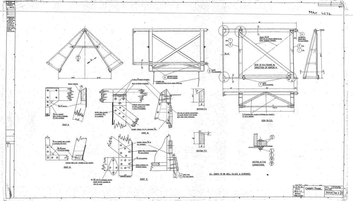 Spitfire Mk V Bau Blueprints 35264 SHT 2 H A4 Photo Print