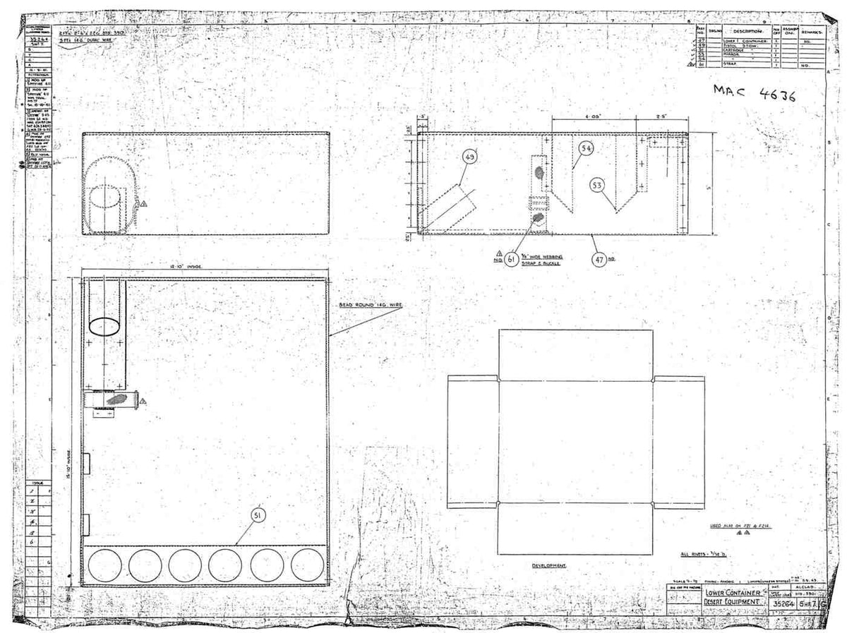 Spitfire Mk V Bau Blueprints 35264 SHT 7 G_002 A4 Photo Print