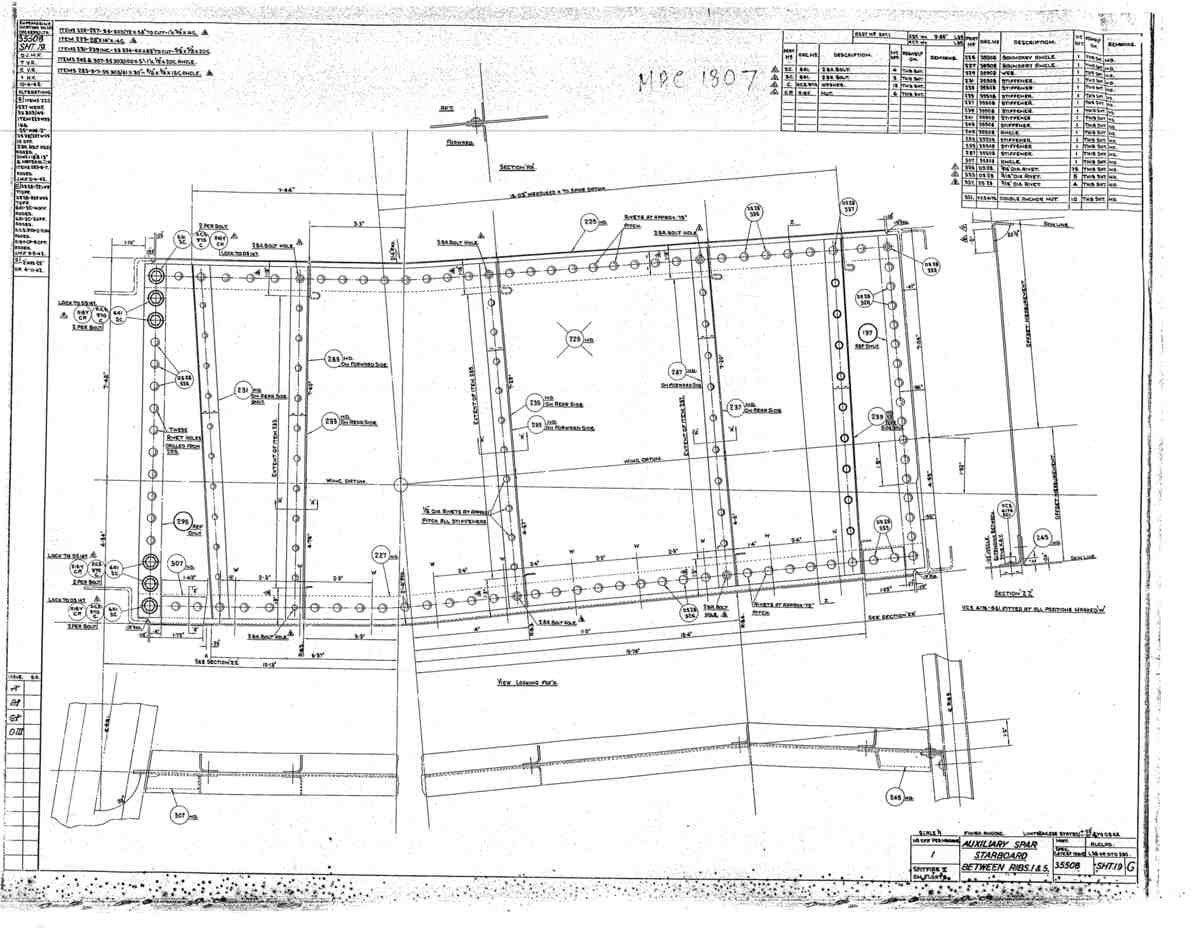 Spitfire Mk V Bau Blueprints 35508 SHT 19 G A4 Photo Print