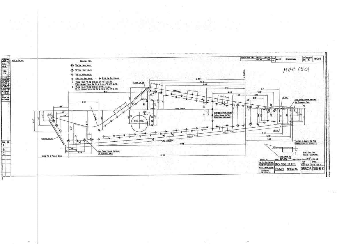 Spitfire Mk V Bau Blueprints 35508 SHT 455 6 E A4 Photo Print