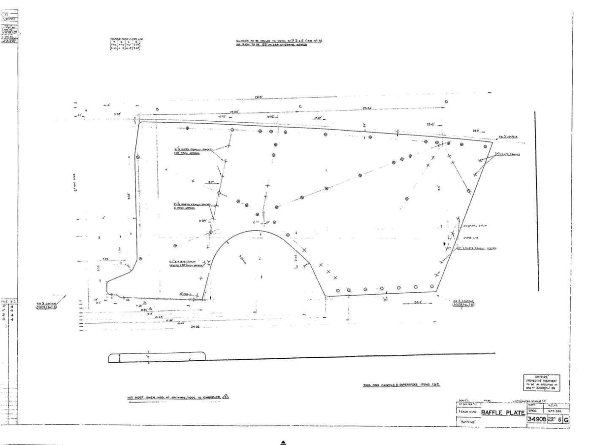 Spitfire Mk V Type 349 Blueprints 34908 235236 G Baffle Plate A4 Photo Print