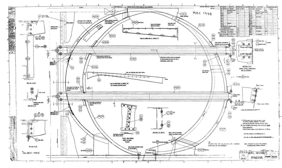 Spitfire Mk V Type 349 Blueprints 34908 33Wheel Housing Structure A4 Photo Print
