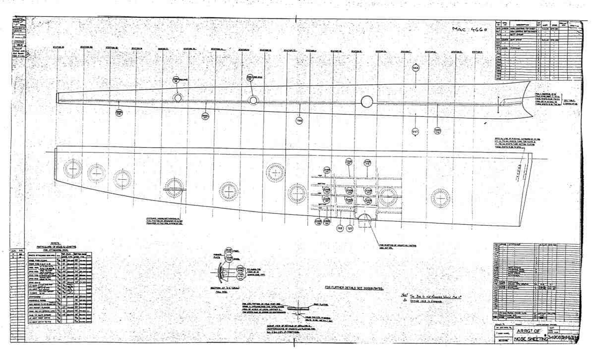 Spitfire Mk V Type 349 Blueprints 34908 63 H Arrangement of nose Sheeting A4 Photo Print