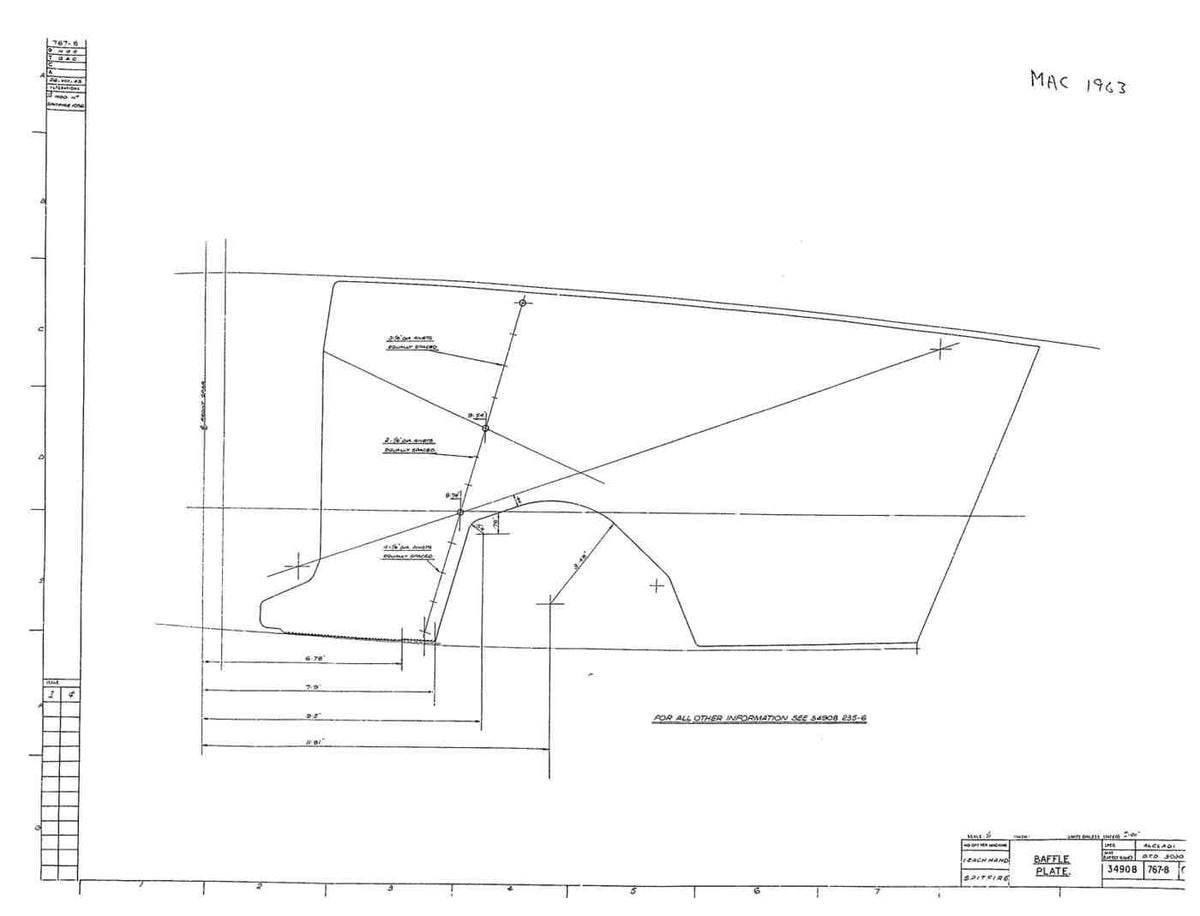 Spitfire Mk V Type 349 Blueprints 34908 767768Baffle Plate A4 Photo Print