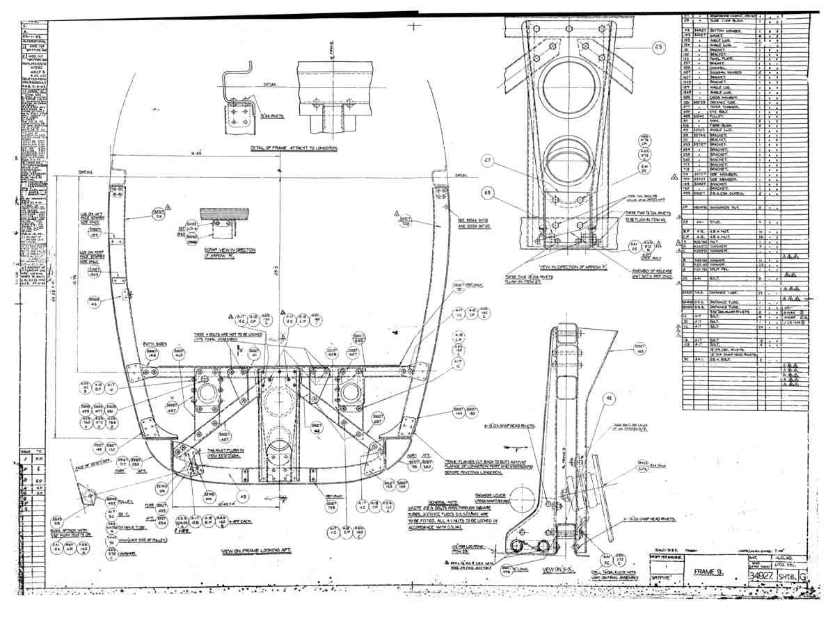 Spitfire Mk V Type 349 Blueprints 34927 6 G Frame 9 A4 Photo Print