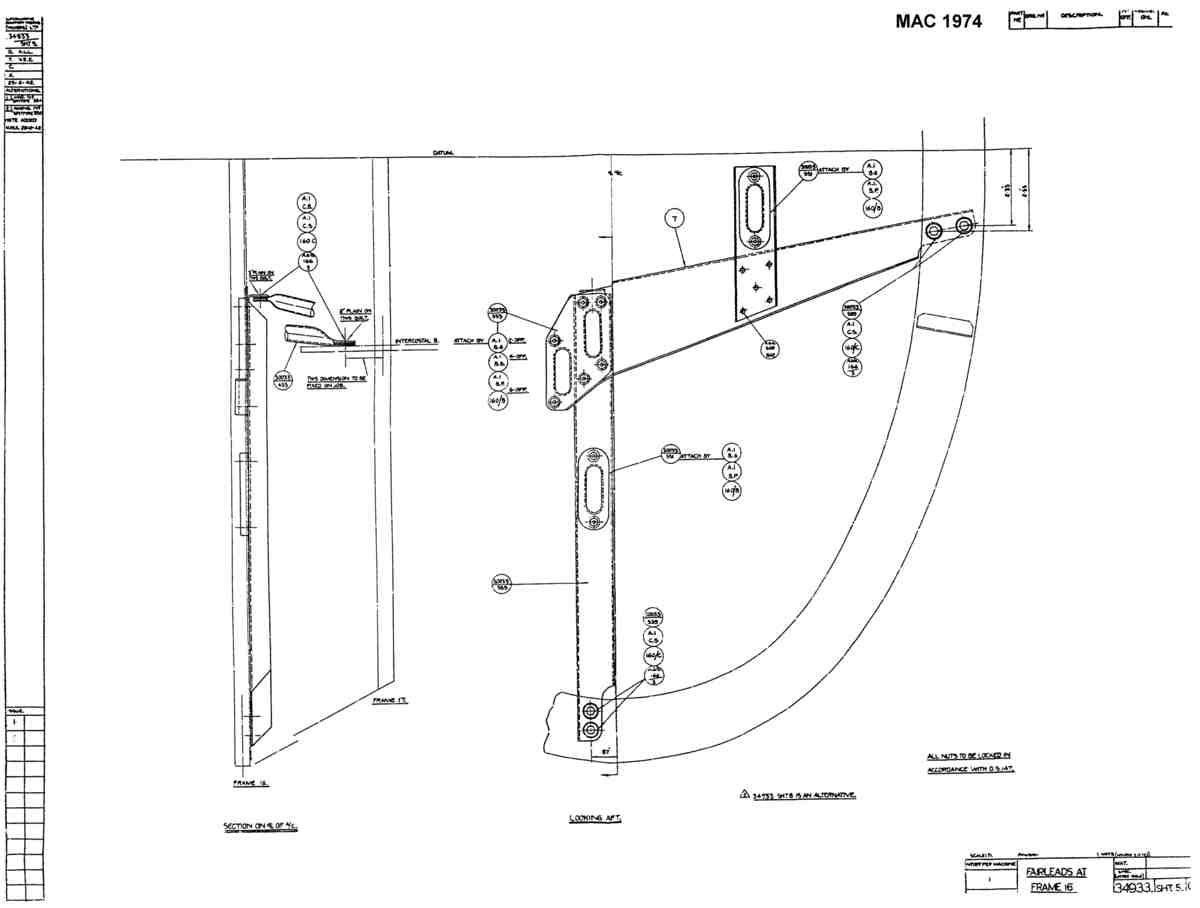 Spitfire Mk V Type 349 Blueprints 34933 5 C Fairleads at Fr 16 A4 Photo Print