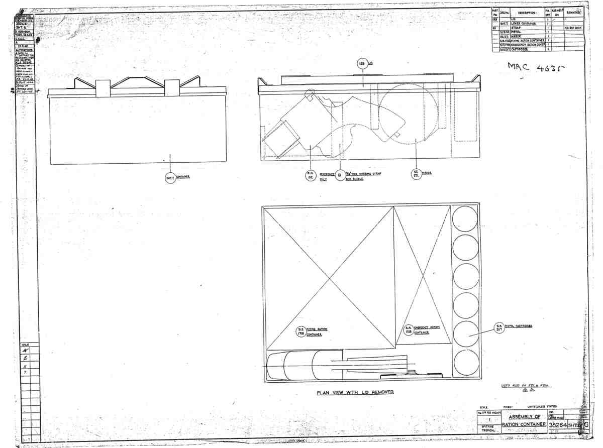 Spitfire Mk V Type 352 Vokes Blueprints 35264 6 G Assembly of Ration Container A4 Photo Print