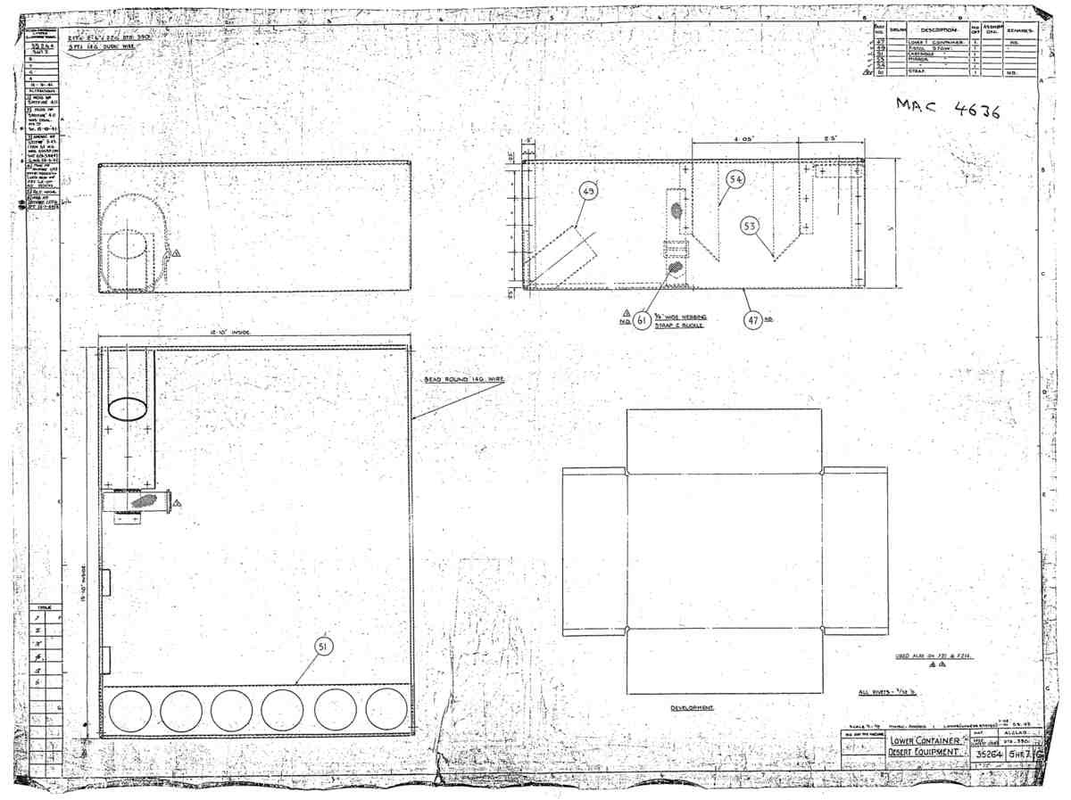 Spitfire Mk V Type 352 Vokes Blueprints 35264 7 G Lower container desert equipment A4 Photo Print