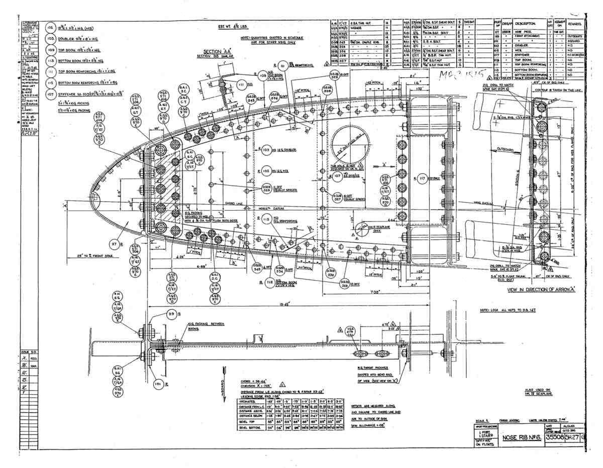 Spitfire Mk V Type 355 Blueprints 35508 27 G Nose Rib No 6 A4 Photo Print